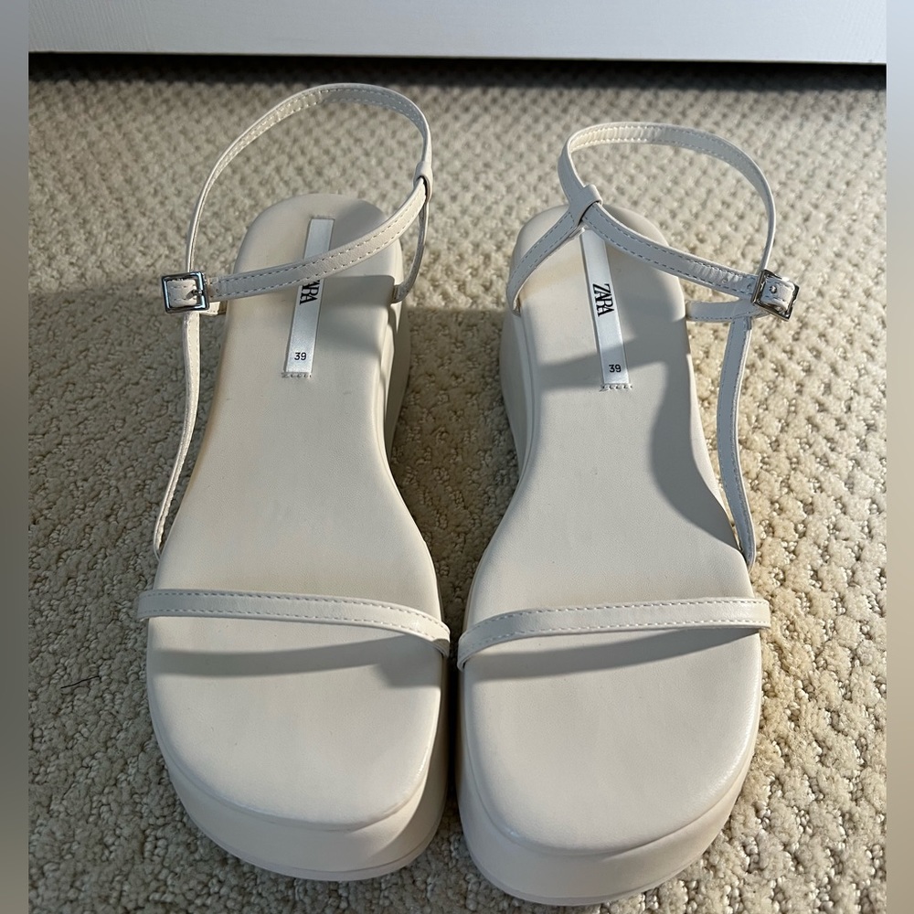 Zara tan wedge sandal size 39